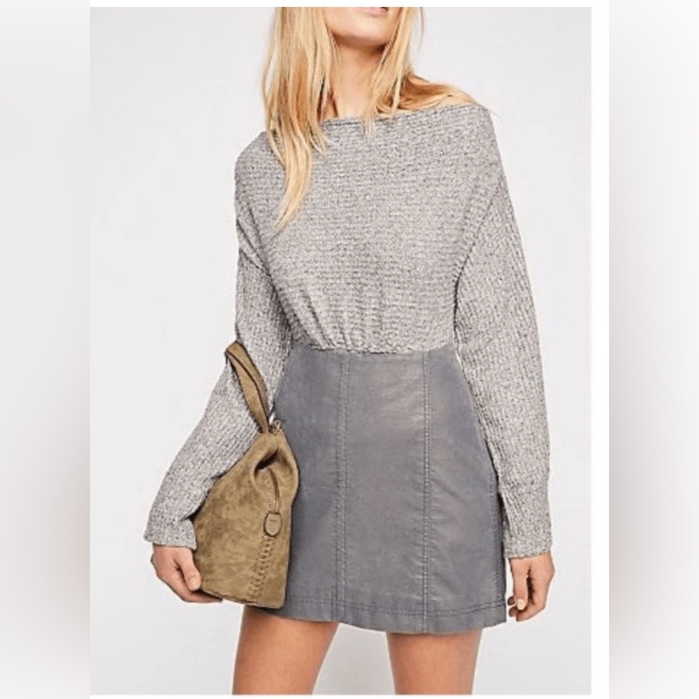 Free People Modern Femme Vegan Suede Mini Skirt